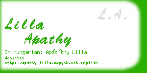 lilla apathy business card